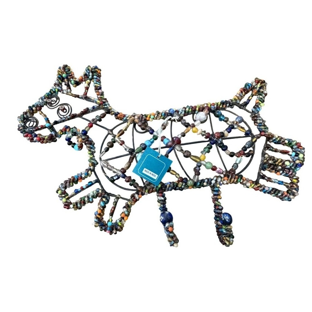 Anthropologie Beaded‎ Wire Dog with Hooks Handmade